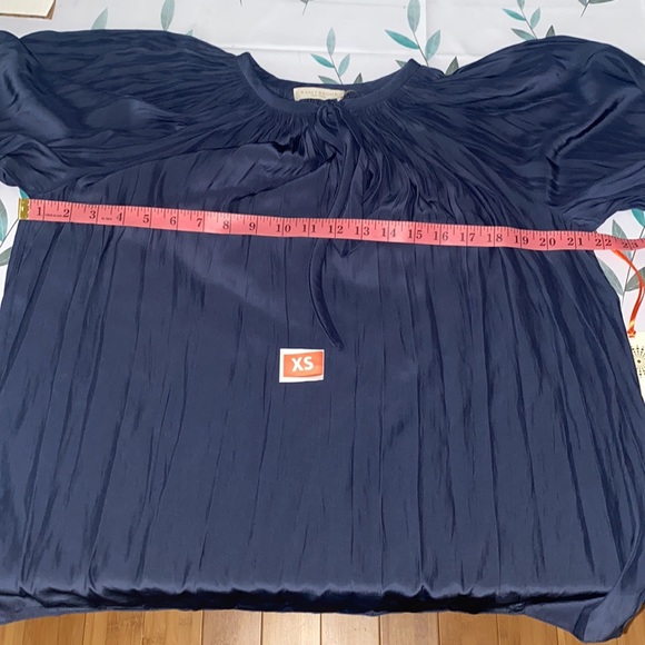 Paris Long Sleeve Blouse In Navy - Picture 5 of 8